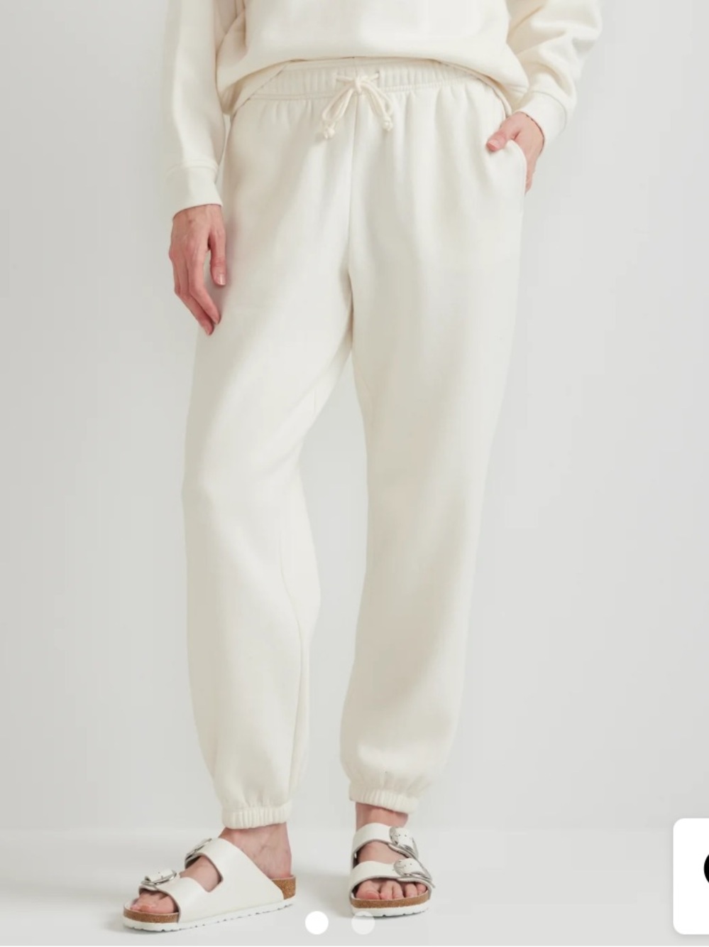 Eddie Bauer vintage Sherpa lined ivory relaxed fit jogger sweatpants NEW NWT